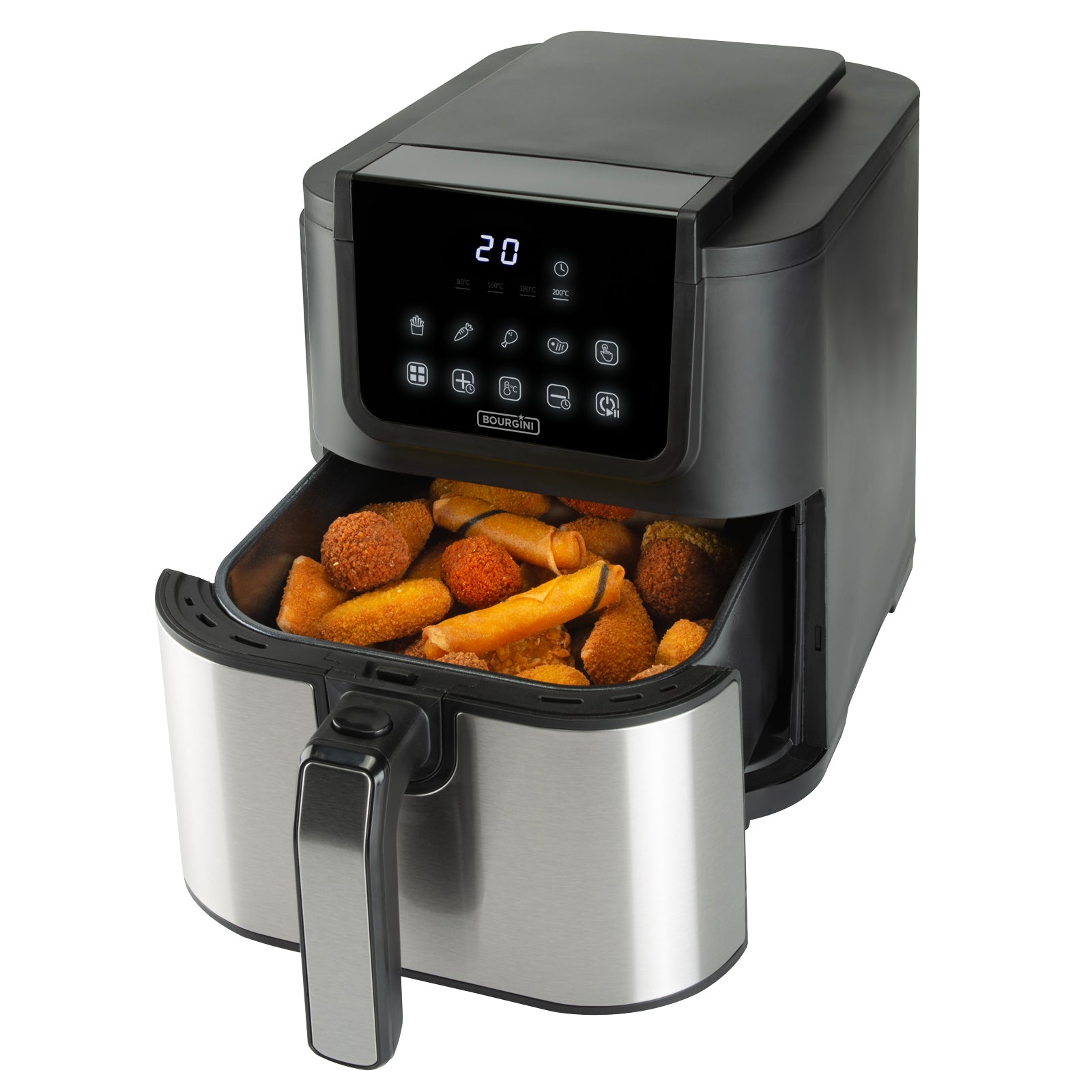 Freidora de aire sin aceite Bourgini 5 L Health fryer Slim con cesta de Cerámica ECO libre de PFAS - Negro Negro-2