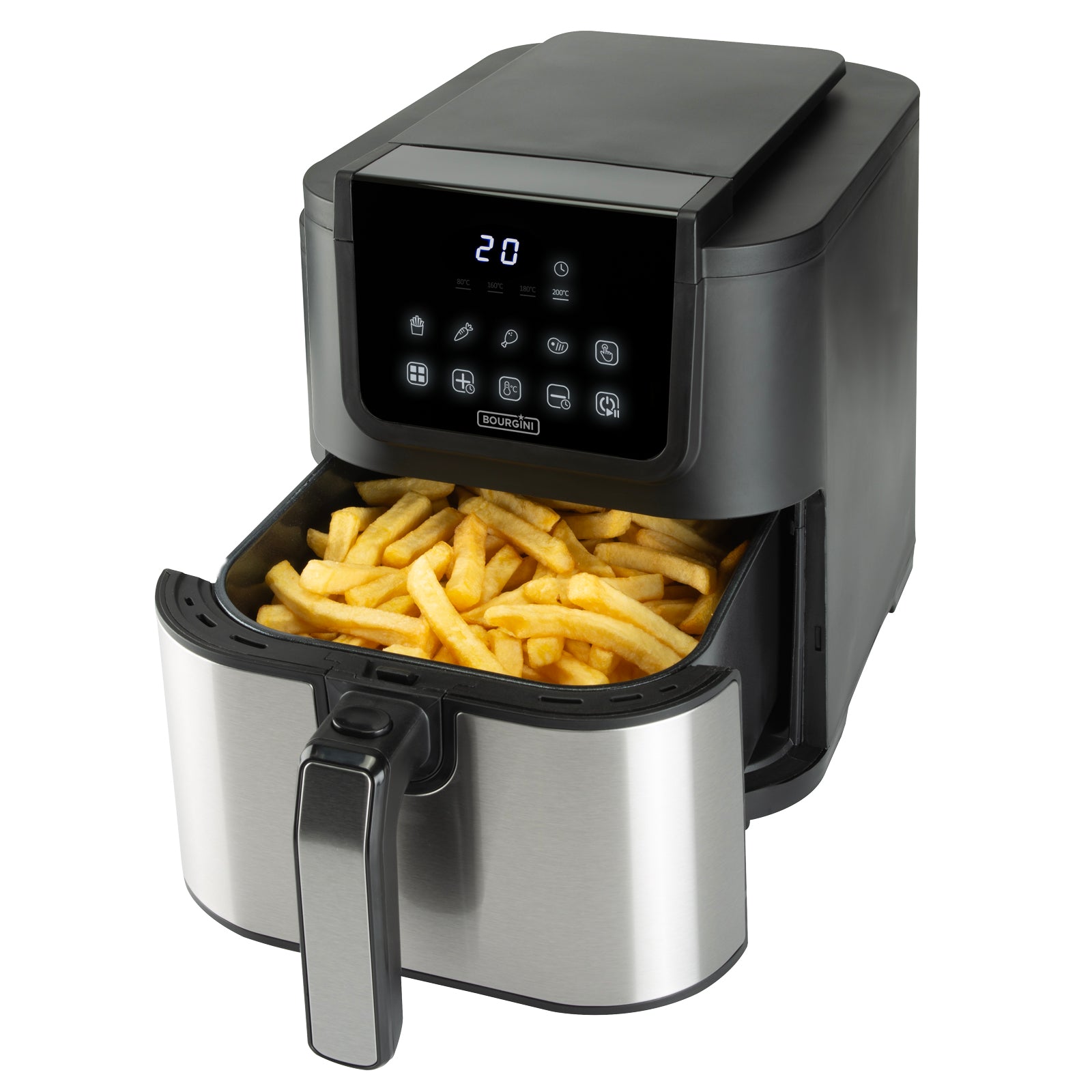 Freidora de aire sin aceite Bourgini 5 L Health fryer Slim con cesta de Cerámica ECO libre de PFAS - Negro Negro-4