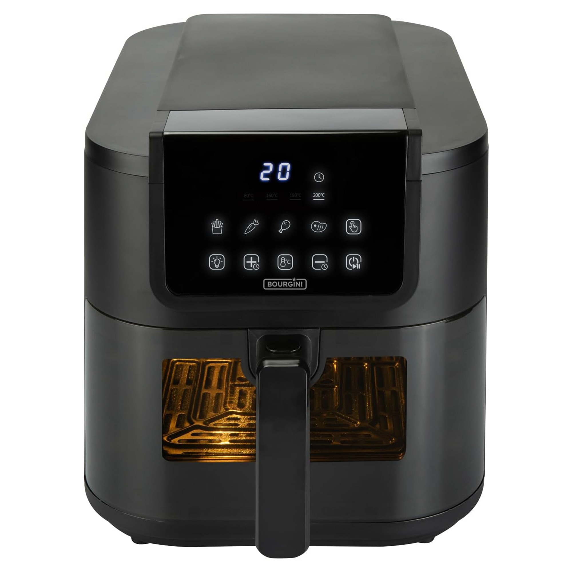 Bourgini - Freidora sin aceite Bourgini libre de PFAS Health fryer Slim con cesta de Cerámica ECO de 8 L.