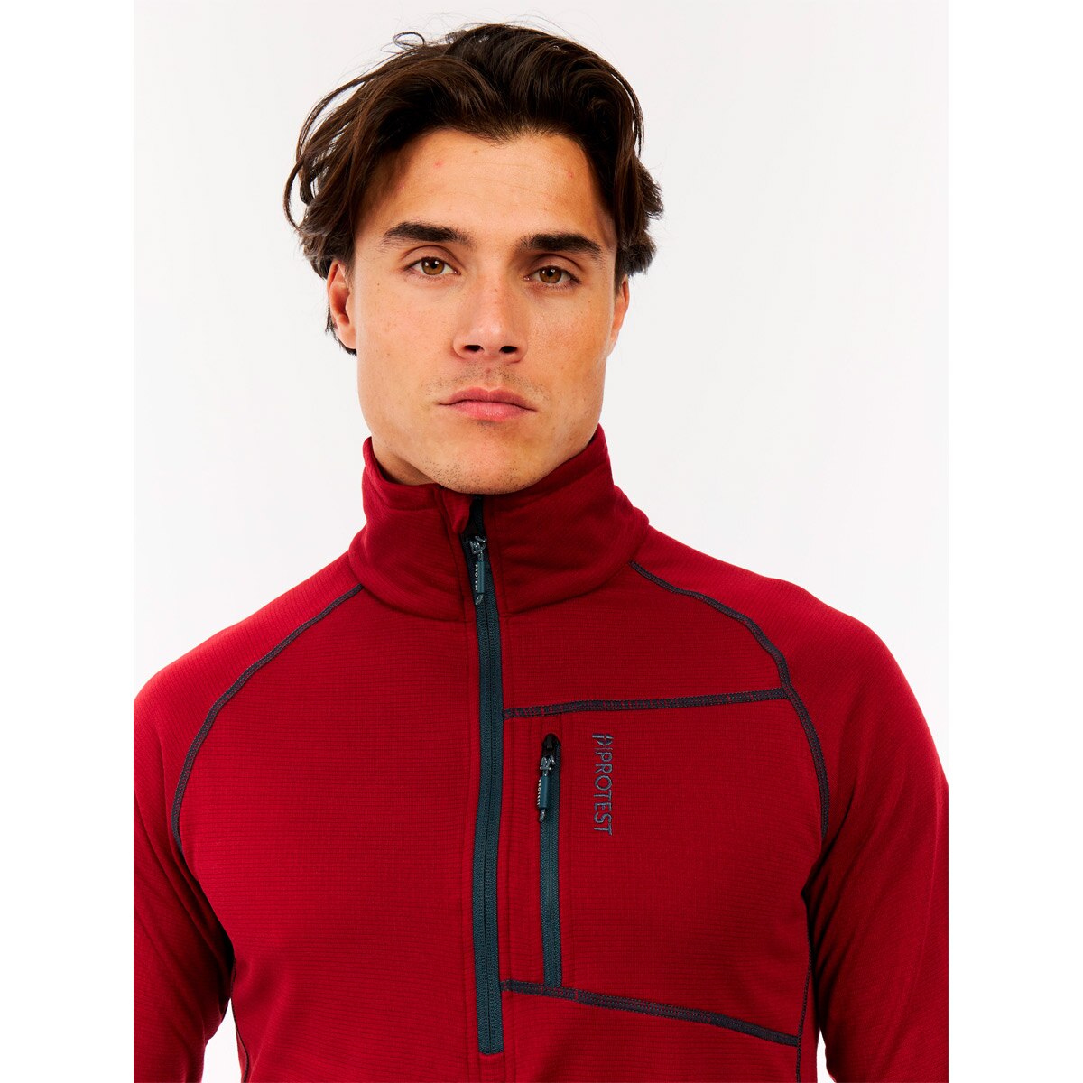 Imagen 5 de Forro polar de esquí de hombre Rekody 1/4 zip Protest - Rojo Rojo