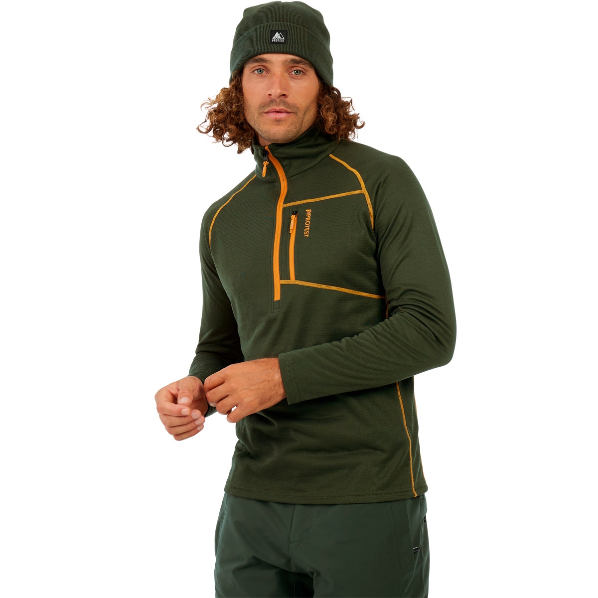 Forro polar de hombre Rekody Protest - Verde oscuro Verde oscuro-1