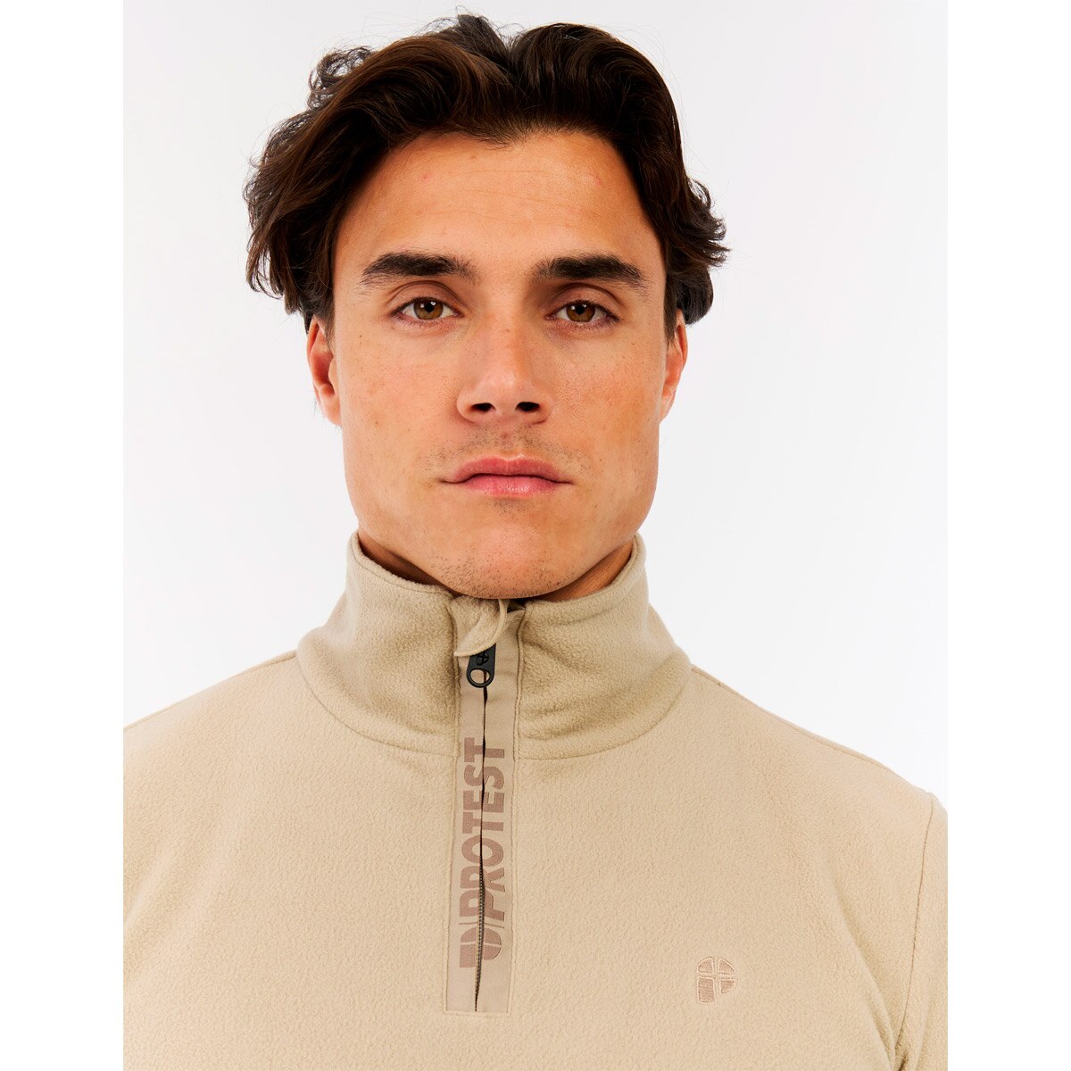Forro polar de esquí de hombre Reperfecto 1/4 zip active tp Protest - Marrón claro Marrón claro-5
