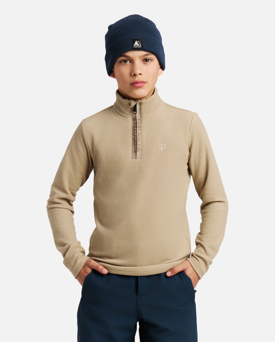 Protest Forro polar de esquí de niño REPERFECTY JR 1/4 zip active t Natural