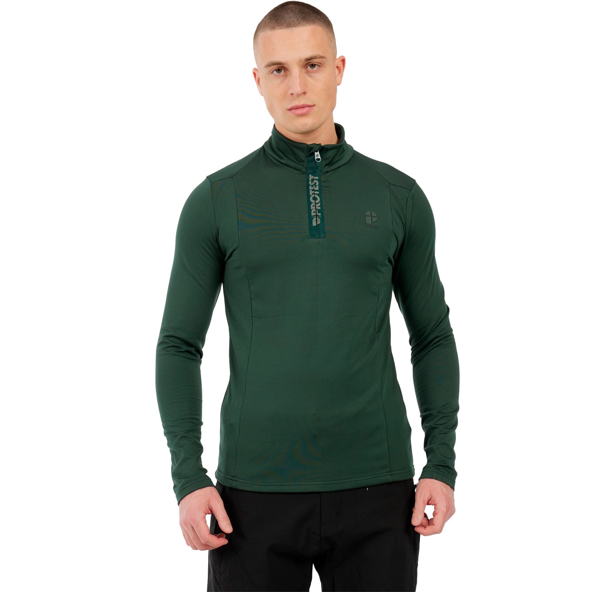 Protest Camiseta deportiva de hombre Rewill Verde anticuario
