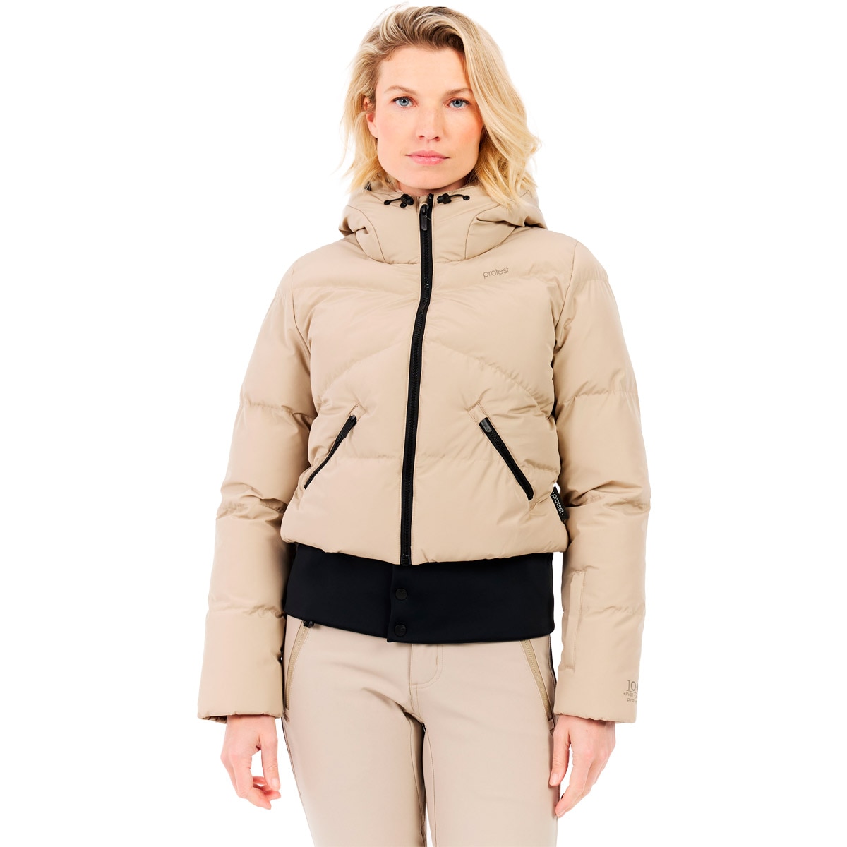 Chaqueta de esquí de mujer Preppy Zip-shift Protest - Marrón claro Marrón claro-1