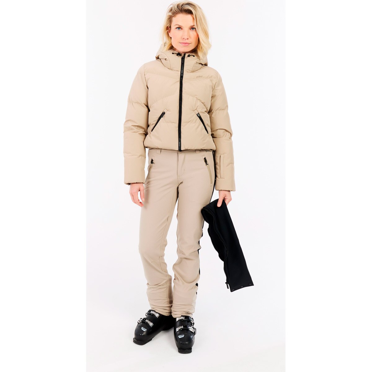 Chaqueta de esquí de mujer Preppy Zip-shift Protest - Marrón claro Marrón claro-5
