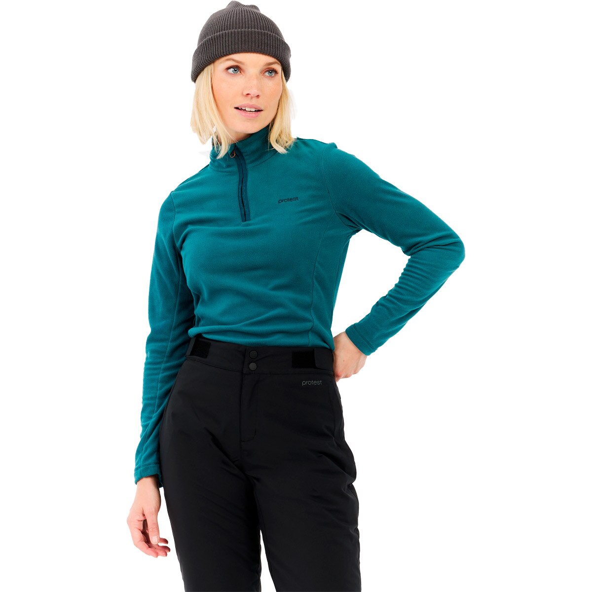 Forro polar de esquí de mujer Remutez 1/4 zip active Protest - Azul / Verde Azul / Verde-1