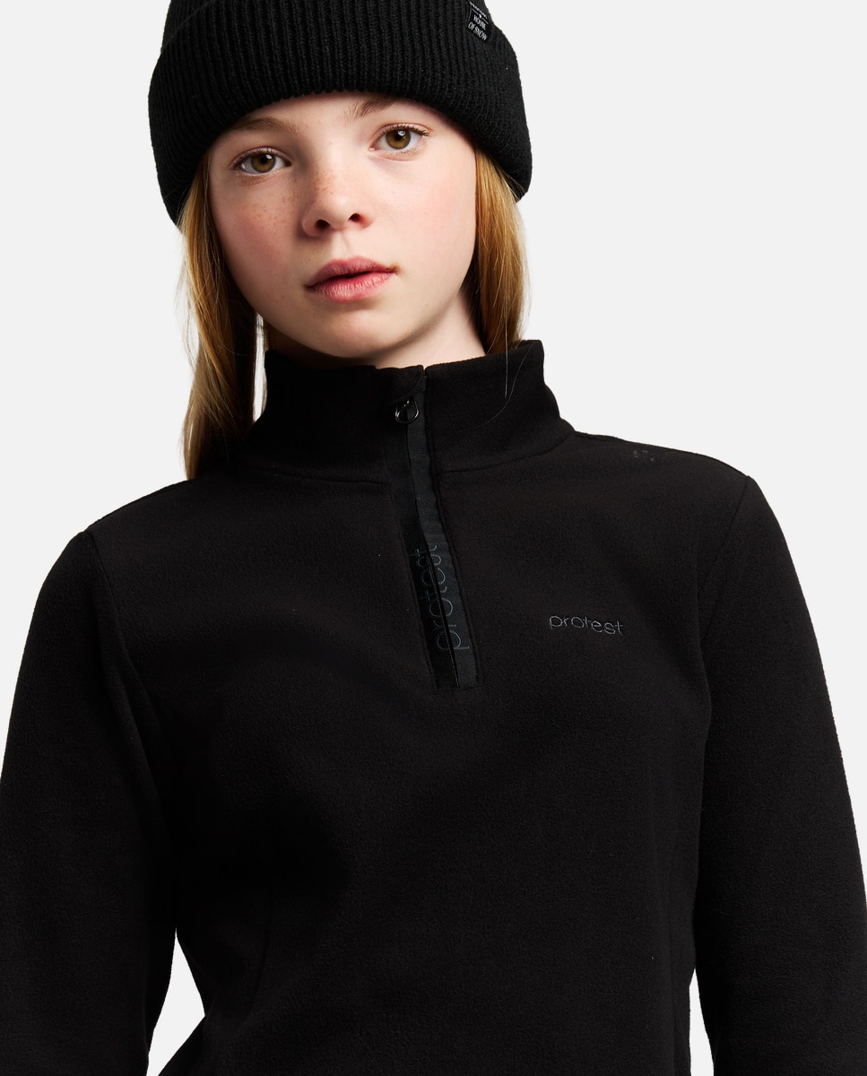 Forro polar de esquí de niño REMUTEY JR 1/4 zip Protest - Negro Negro-4