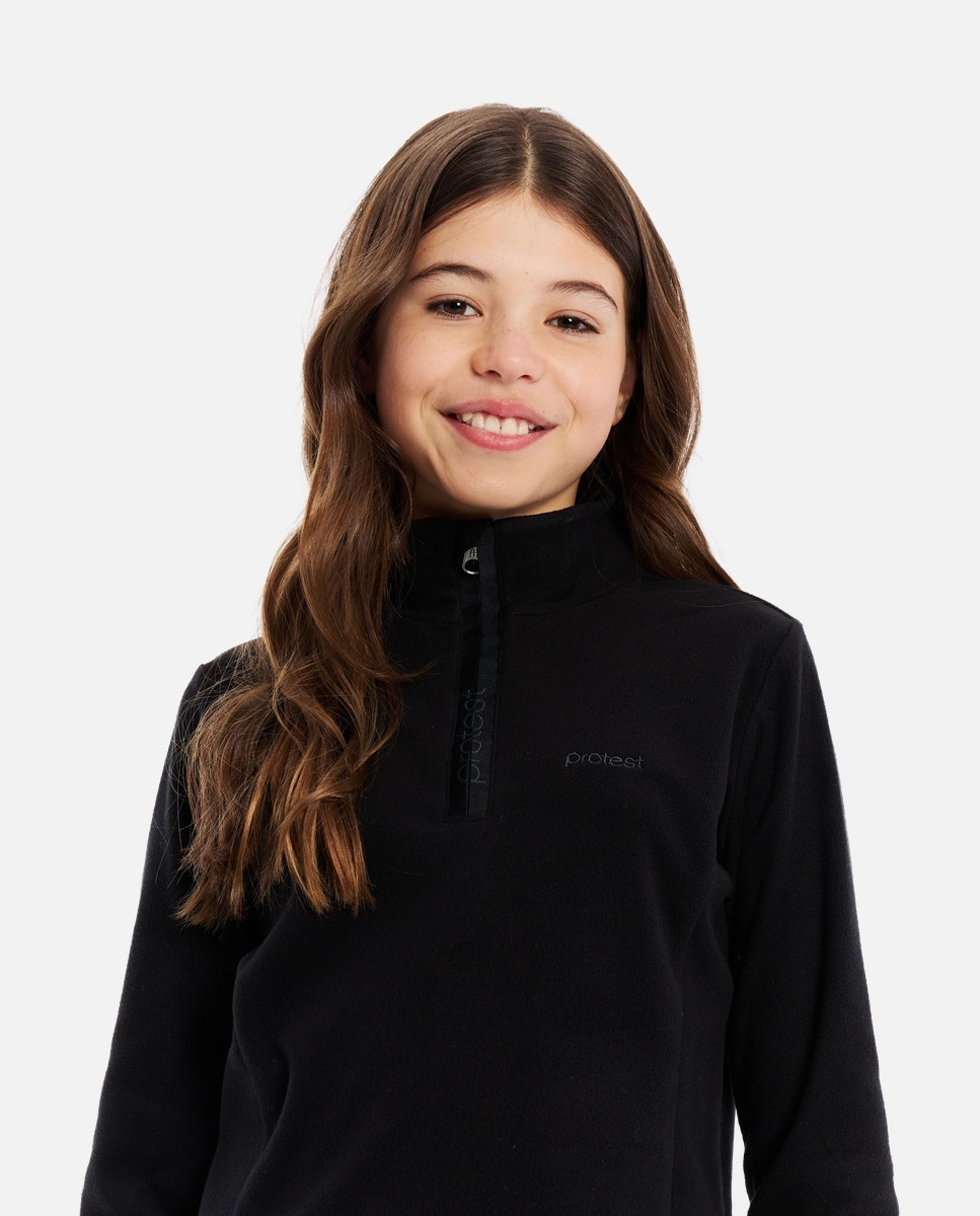 Forro polar de esquí de niño REMUTEY JR 1/4 zip Protest - Negro Negro-5
