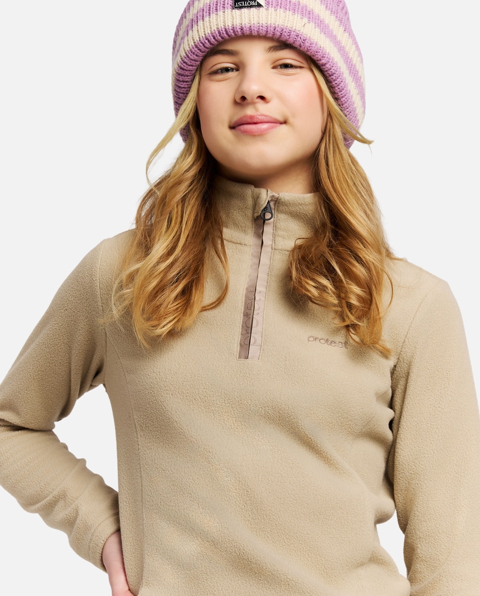 Forro polar de esquí de niño REMUTEY JR 1/4 zip Protest - Natural Natural-4