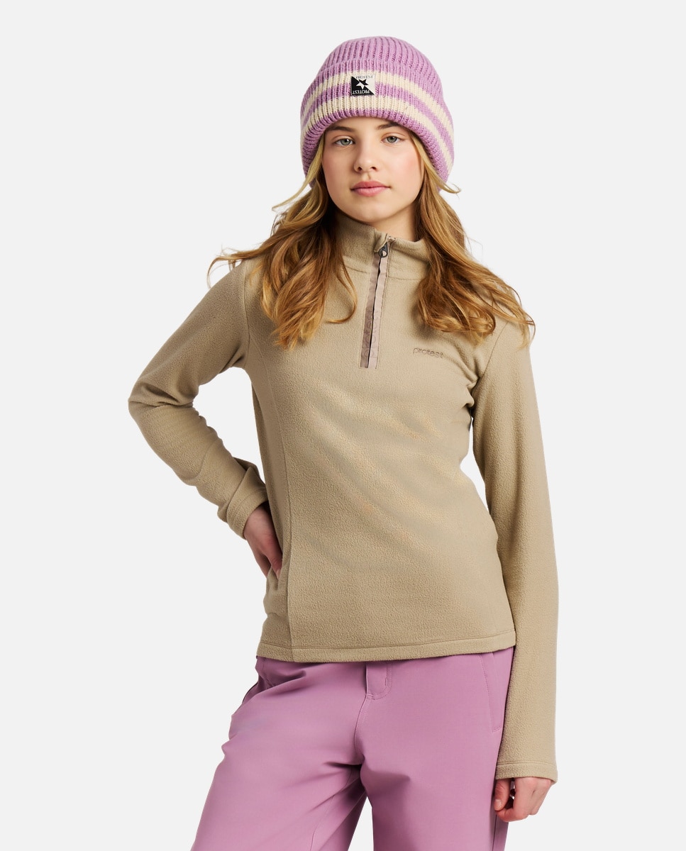 Protest Forro polar de esquí de niño REMUTEY JR 1/4 zip Natural