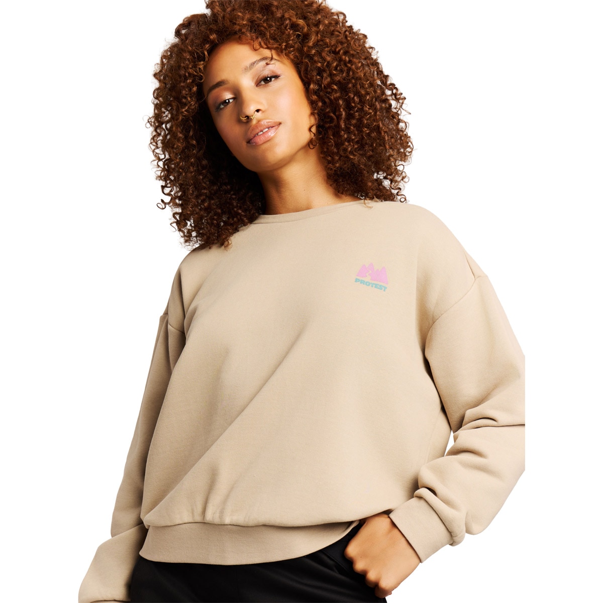 Sudadera de mujer Cover Protest - Natural Natural-3