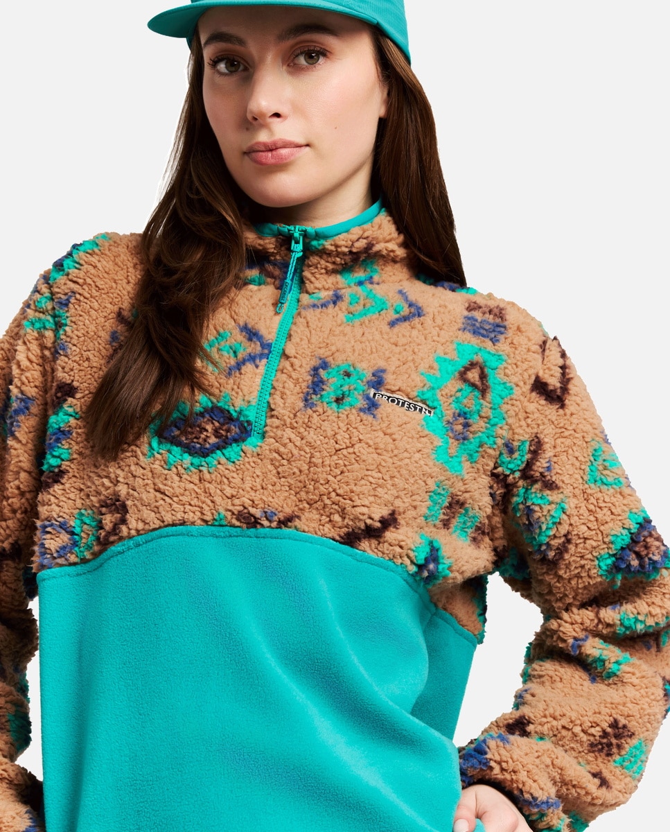 Sudadera de mujer Dotty 1/4 zip Protest - Verde Verde-5