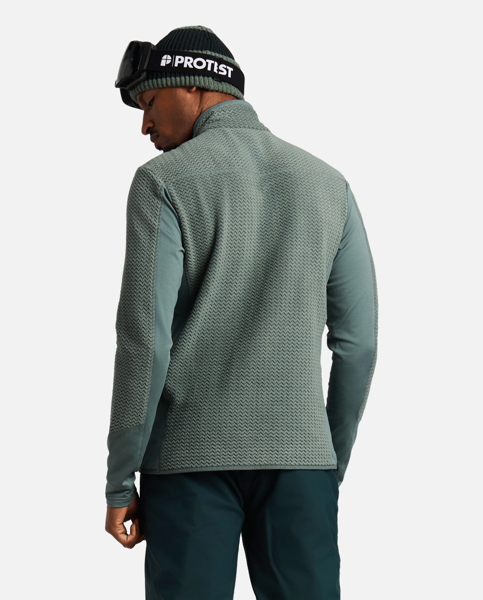 Forro polar de esquí de hombre Calgary 1/4 zip Protest - Verde Verde-3