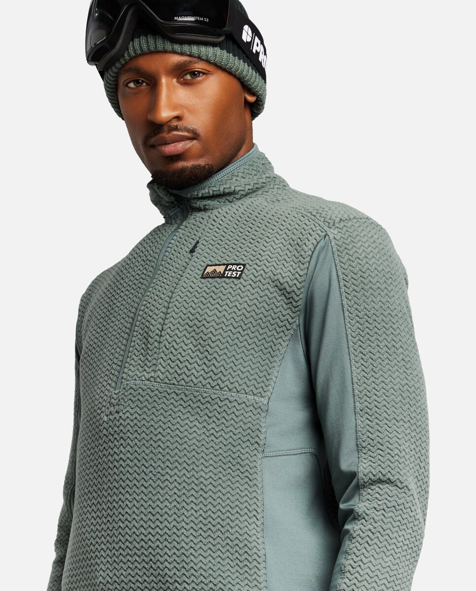 Forro polar de esquí de hombre Calgary 1/4 zip Protest - Verde Verde-6