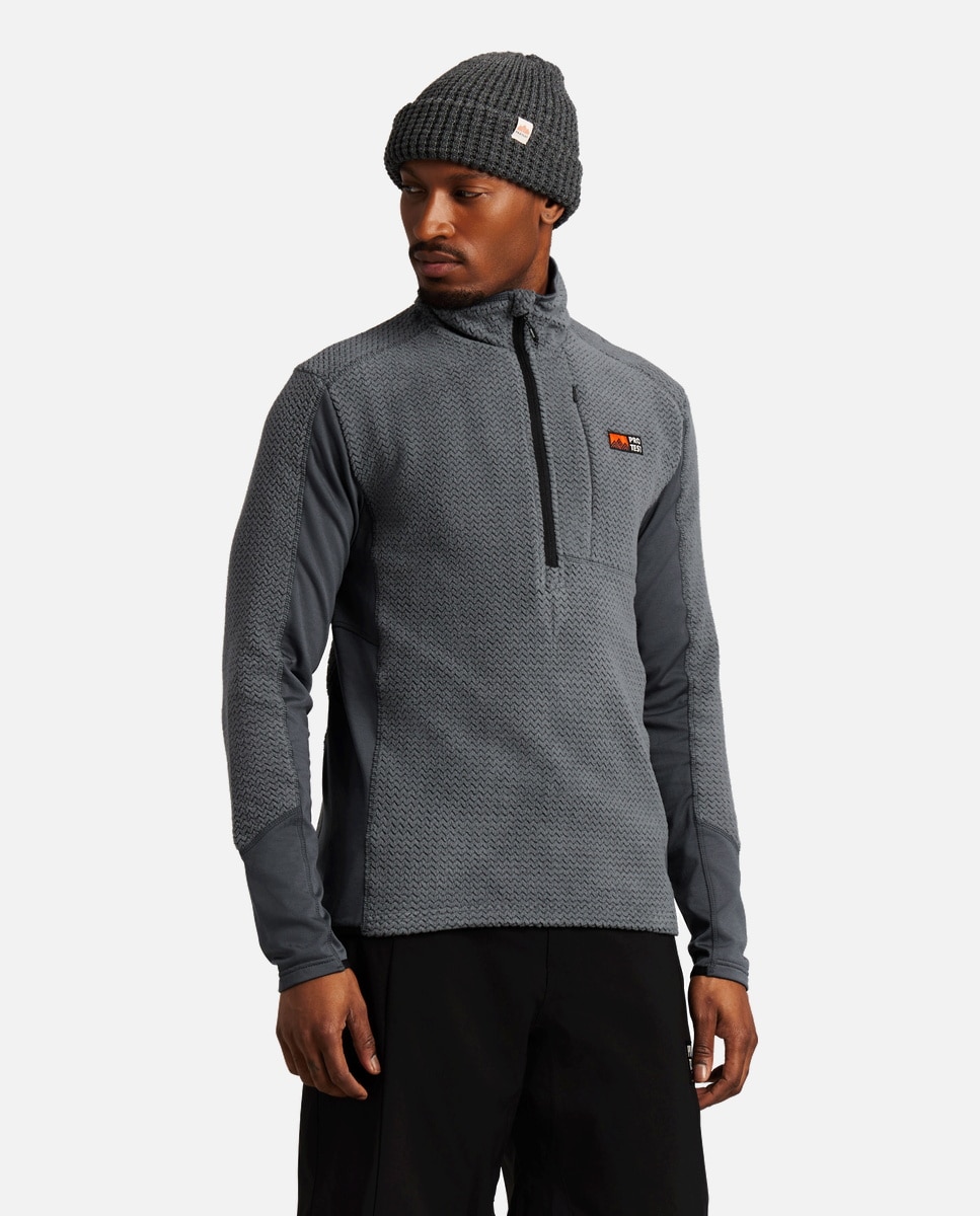 Forro polar de esquí de hombre Calgary 1/4 zip Protest - Gris Gris-1