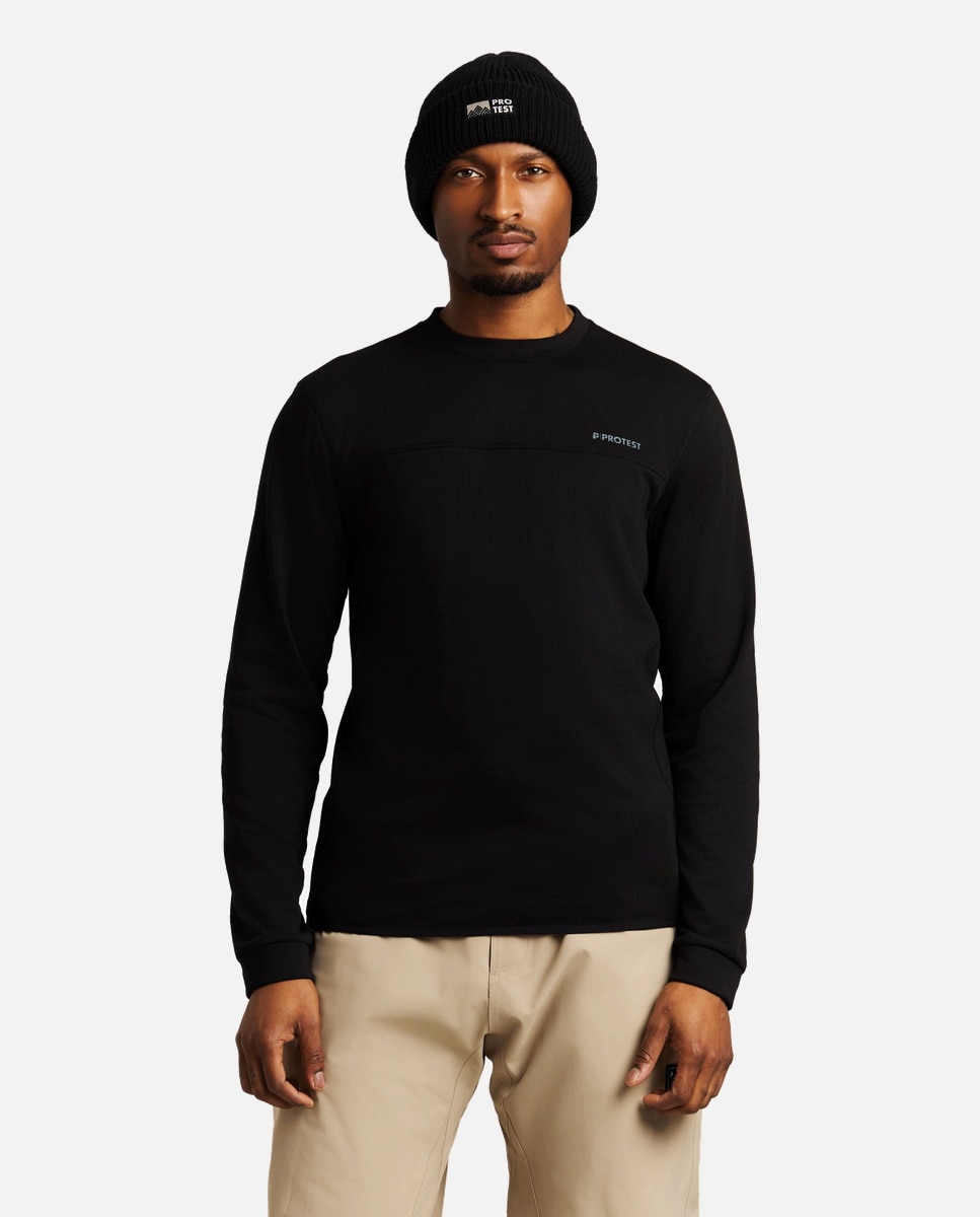 Protest Camiseta térmica de hombre Montana Negro