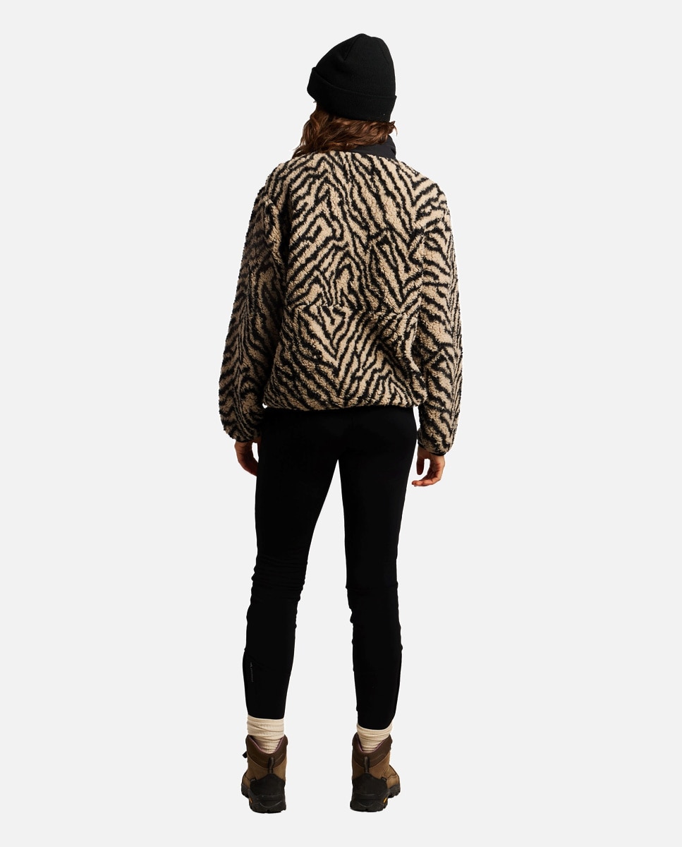 Sudadera de mujer Josey 1/4 button Protest - Negro / Natural Negro / Natural-4