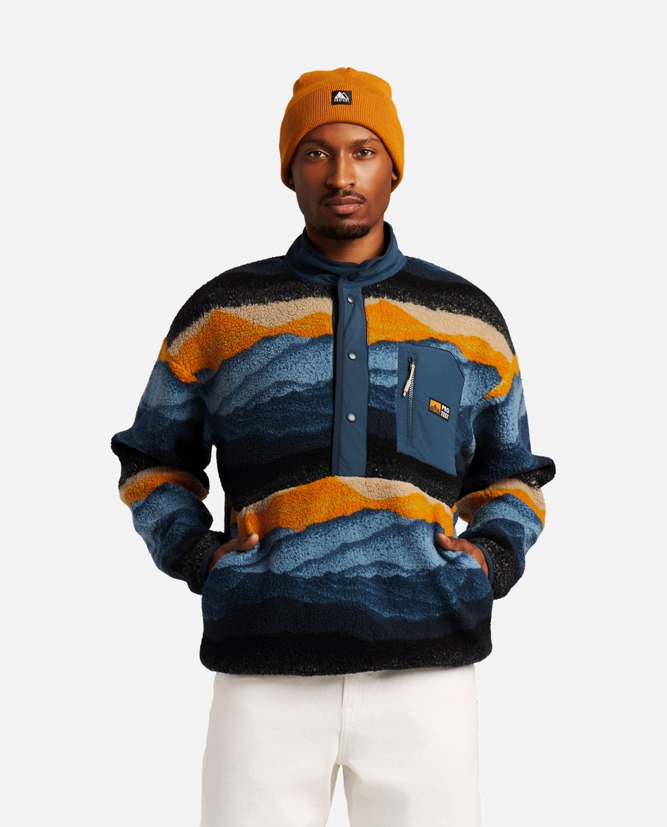 Protest Camiseta térmica de hombre Browser outdoor 1/4 butt Azul