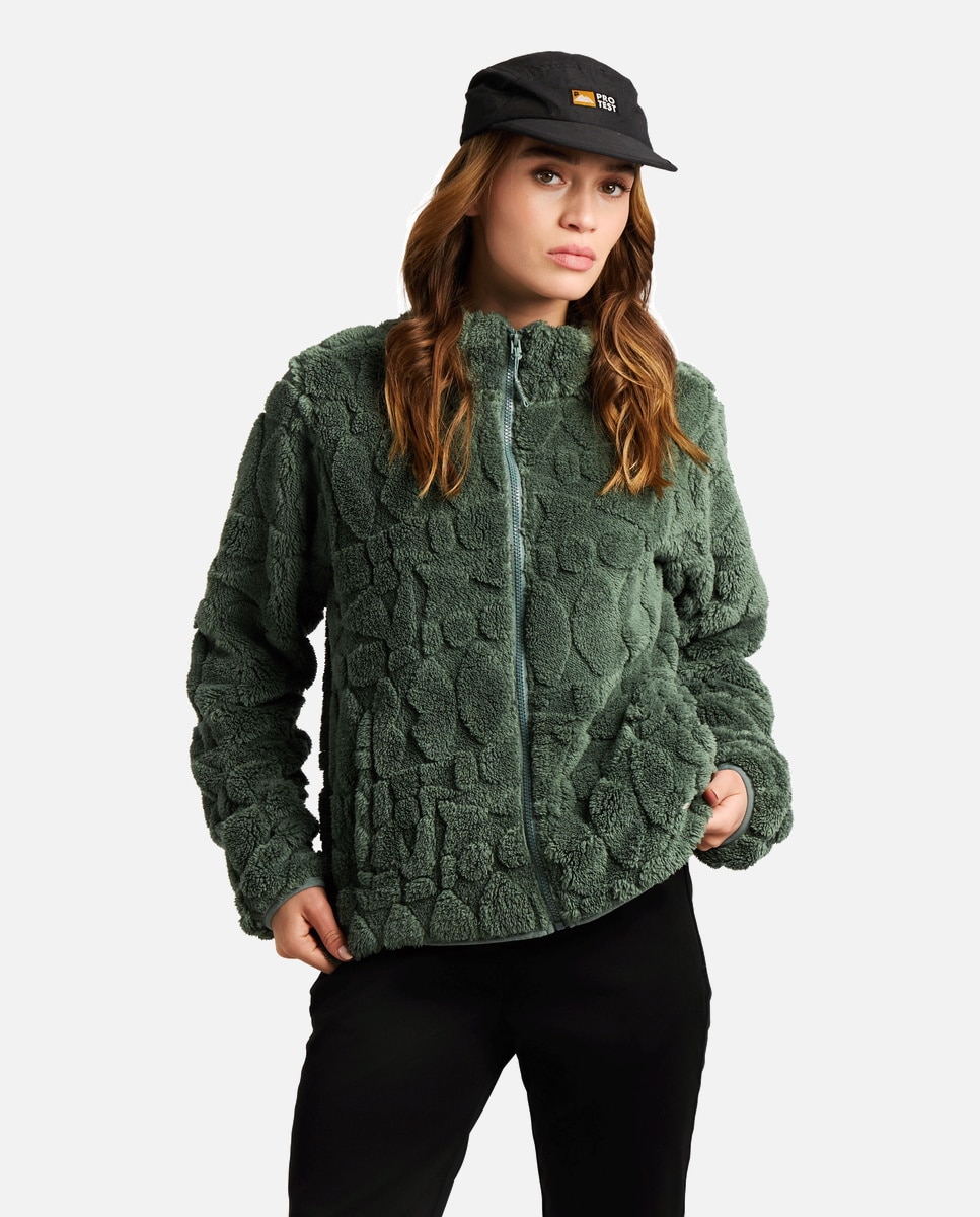 Sudadera de mujer Plizzy full zip Protest - Verde Verde-1