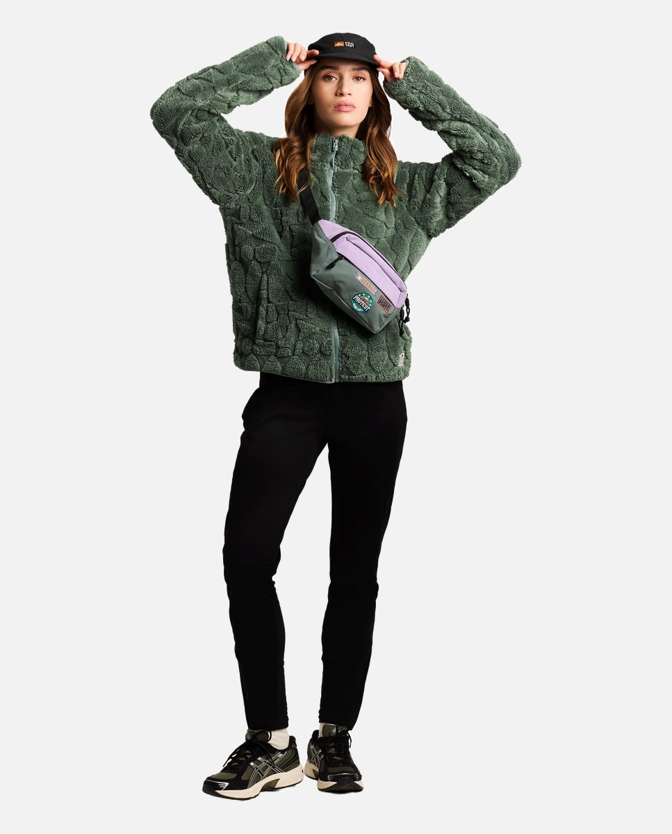 Sudadera de mujer Plizzy full zip Protest - Verde Verde-3