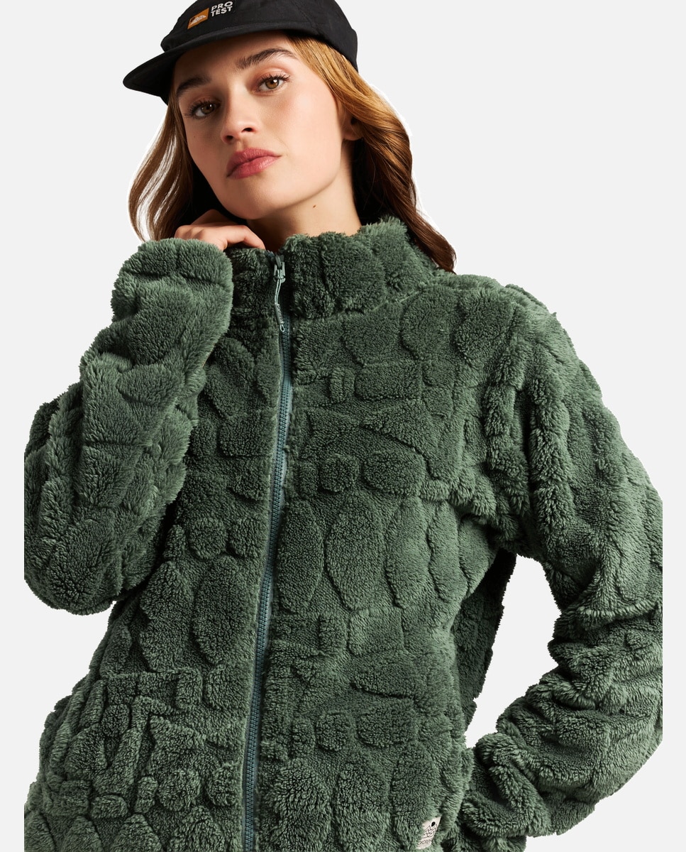 Sudadera de mujer Plizzy full zip Protest - Verde Verde-5