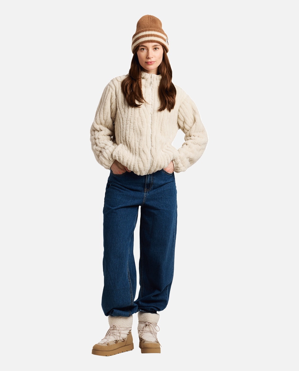 Sudadera de mujer Bleach full zip Protest - Blanco Blanco-3