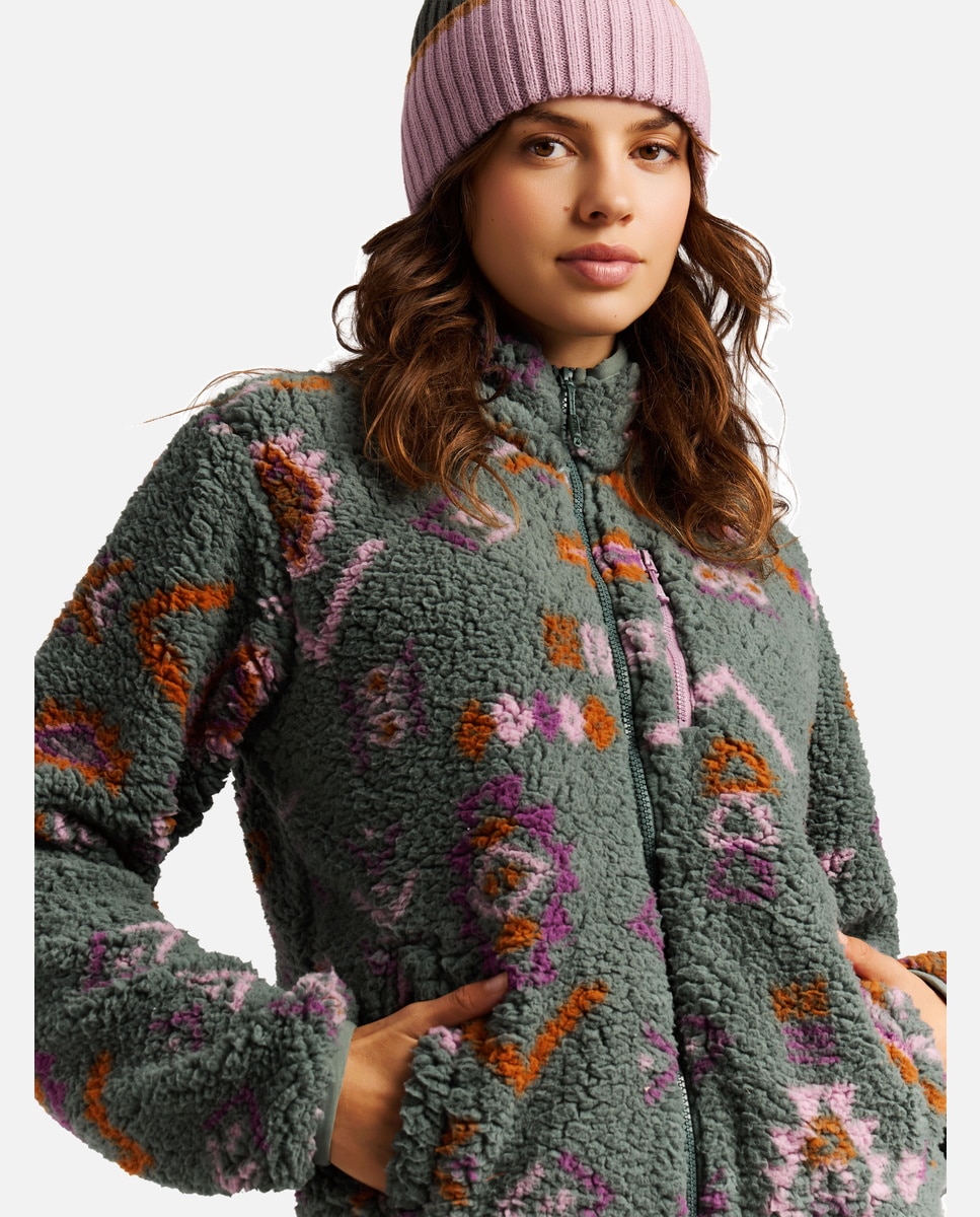 Sudadera de mujer Payton full zip Protest - Verde morado Verde morado-5