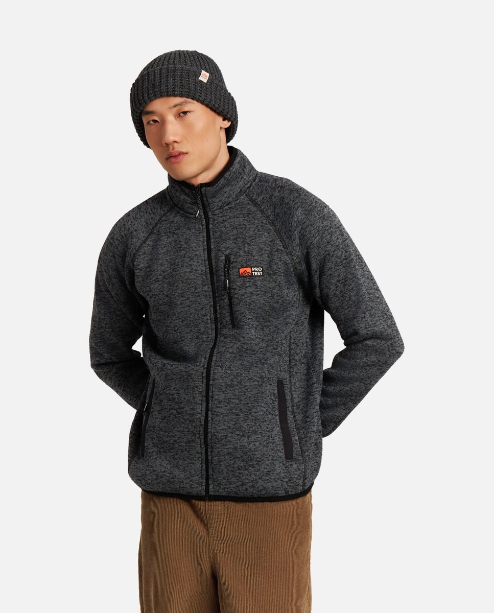 Protest Camiseta térmica de hombre Mano outdoor full zip Verde