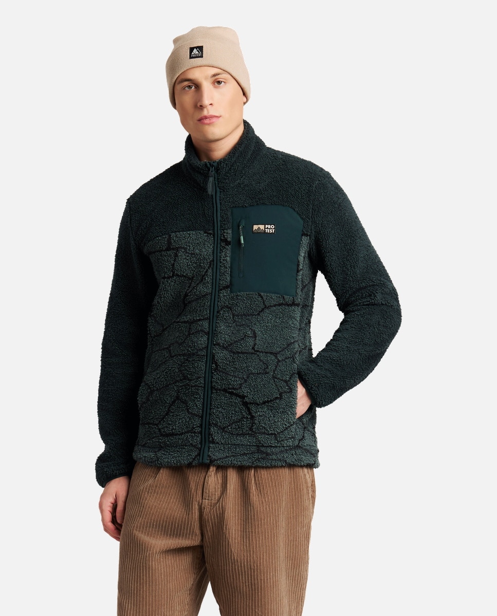 Protest Camiseta térmica de hombre Legacy outdoor full zip Verde