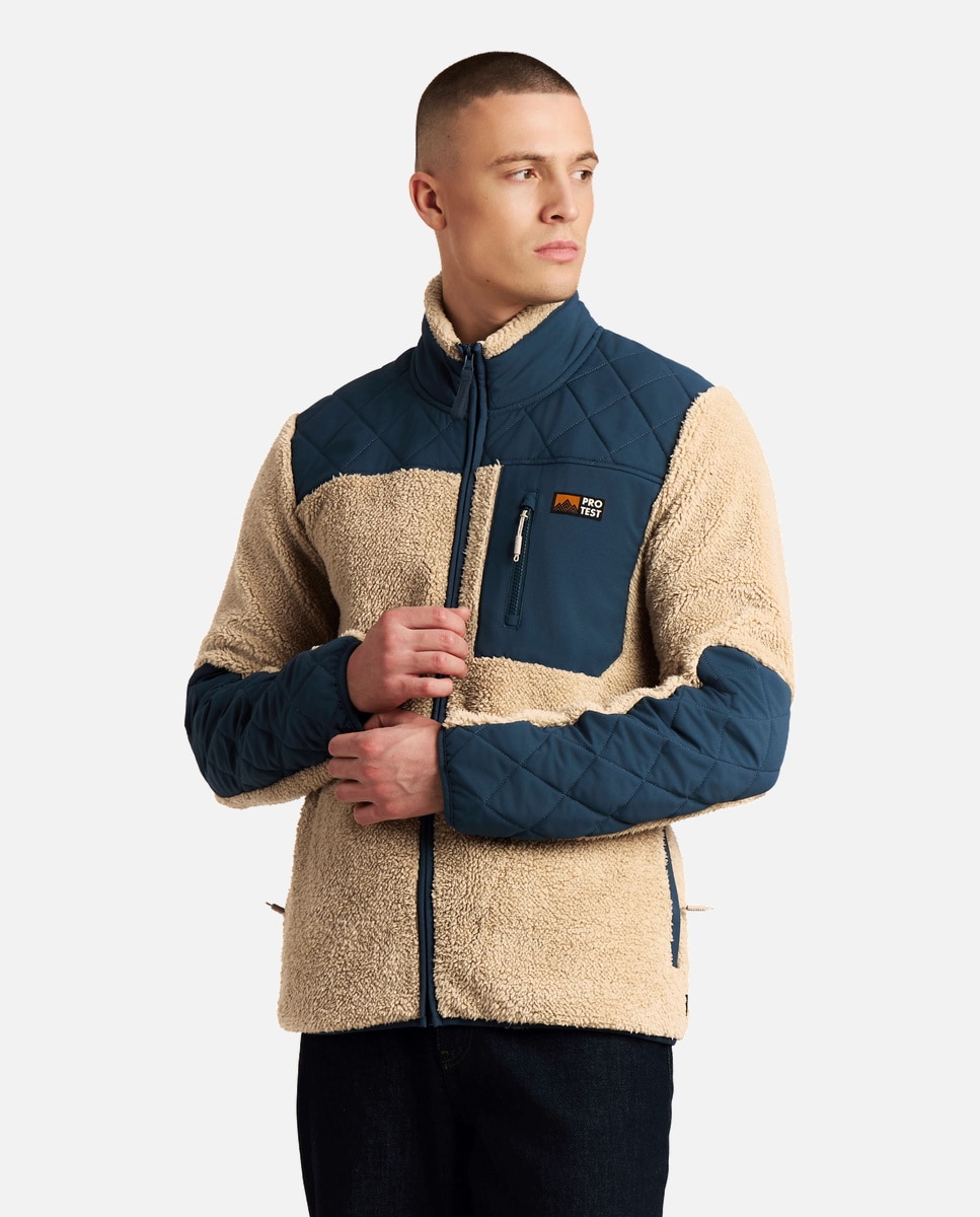 Protest Camiseta térmica de hombre Longton outdoor full zip Gris