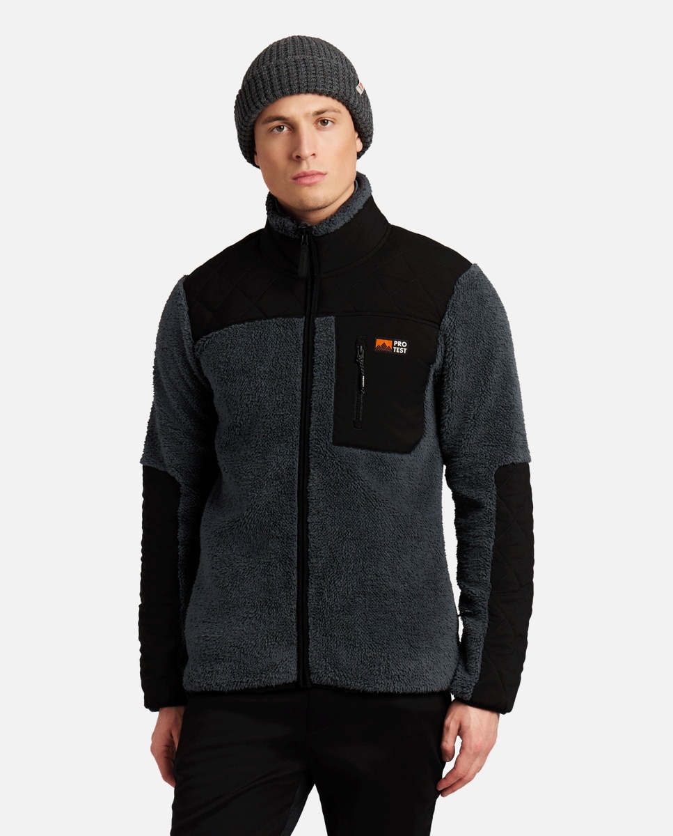 Protest Camiseta térmica de hombre Longton outdoor full zip Gris