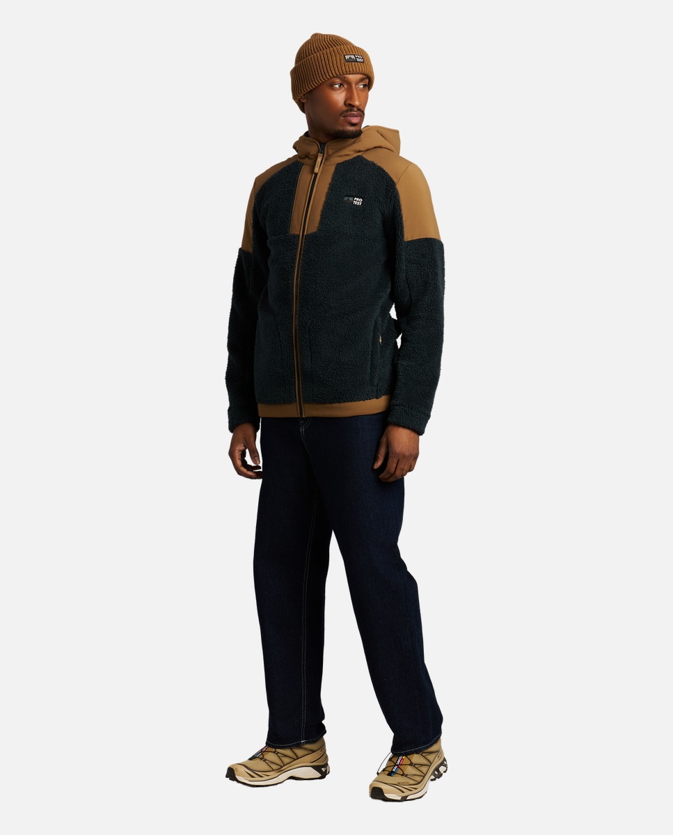 Protest Camiseta térmica de hombre Arnold outdoor fullziphoody Verde
