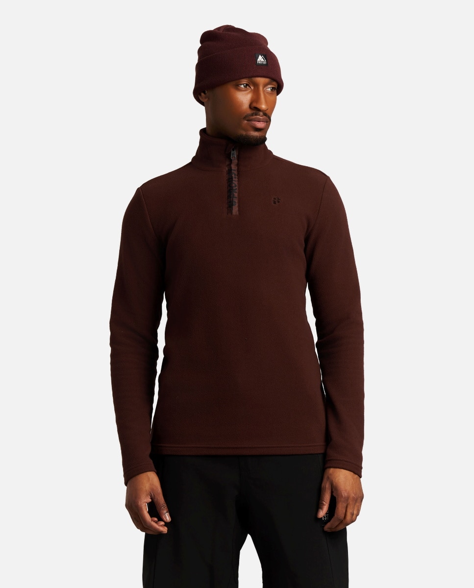 Forro polar de esquí de hombre Reperfecto 1/4 zip active tp Protest - Marrón Marrón-1