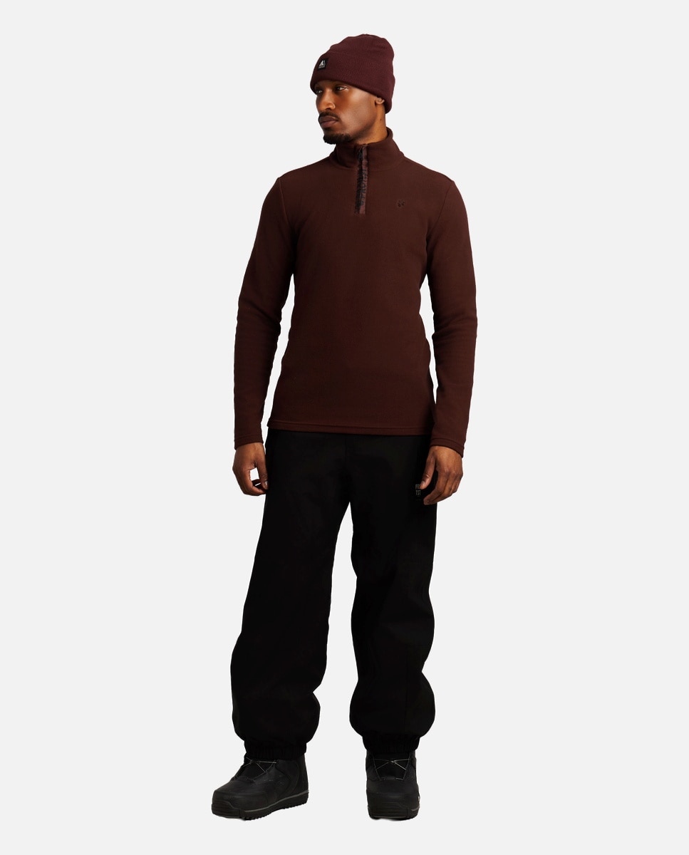 Forro polar de esquí de hombre Reperfecto 1/4 zip active tp Protest - Marrón Marrón-4
