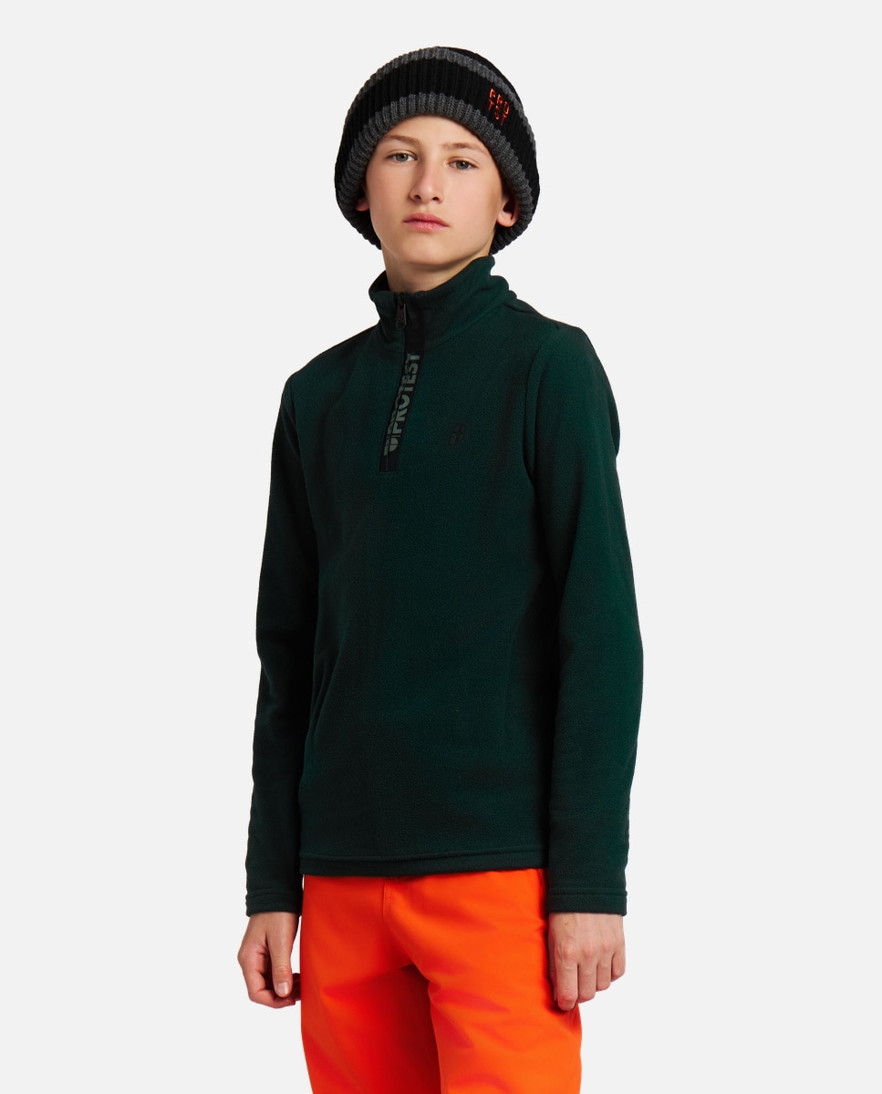 Protest Forro polar de esquí de niño REPERFECTY JR 1/4 zip active t Verde