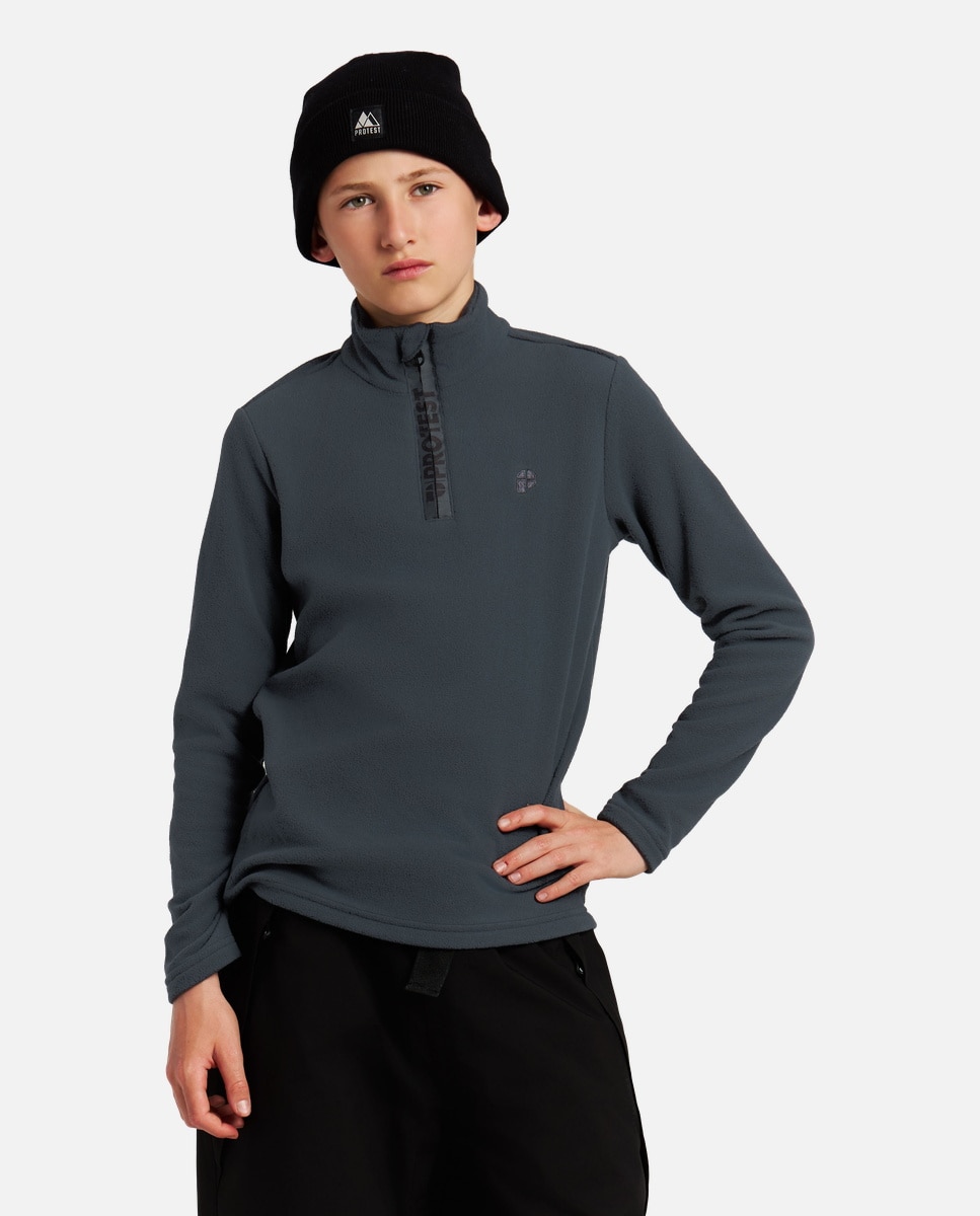 Protest Forro polar de esquí de niño REPERFECTY JR 1/4 zip active t Gris