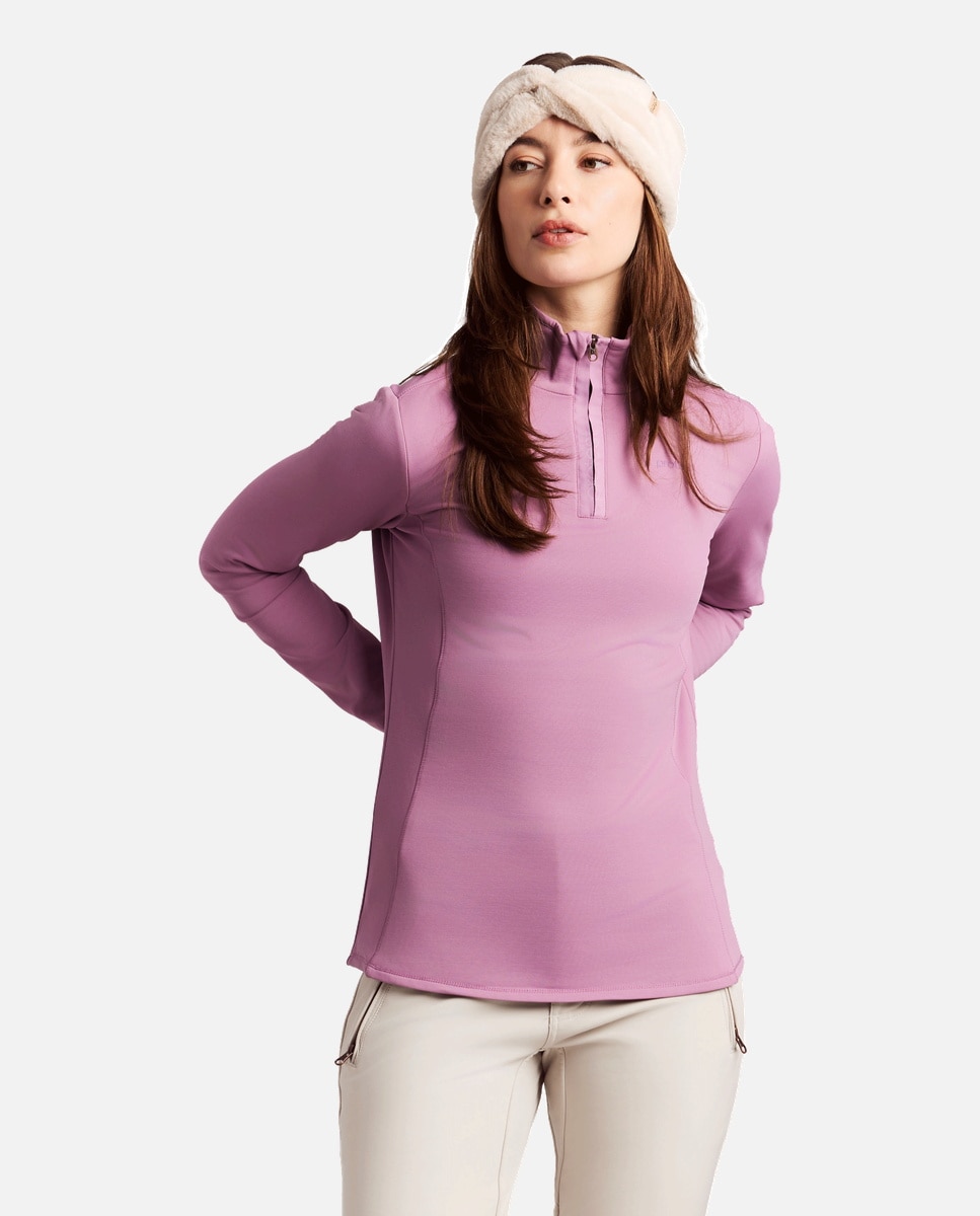 Forro polar de esquí de mujer REFABRIZ 1/4 zip Protest - Rosa Rosa-3