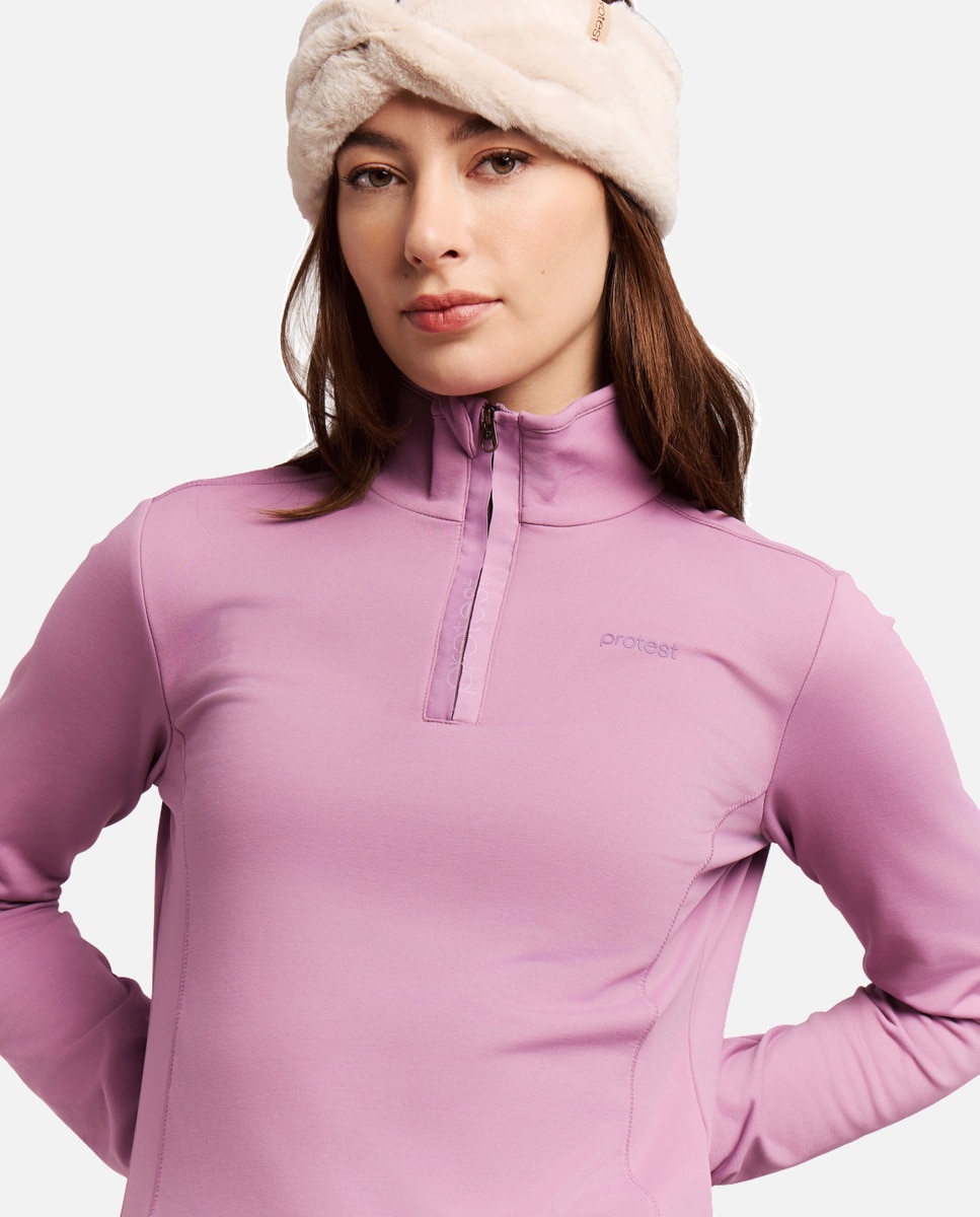 Forro polar de esquí de mujer REFABRIZ 1/4 zip Protest - Rosa Rosa-7