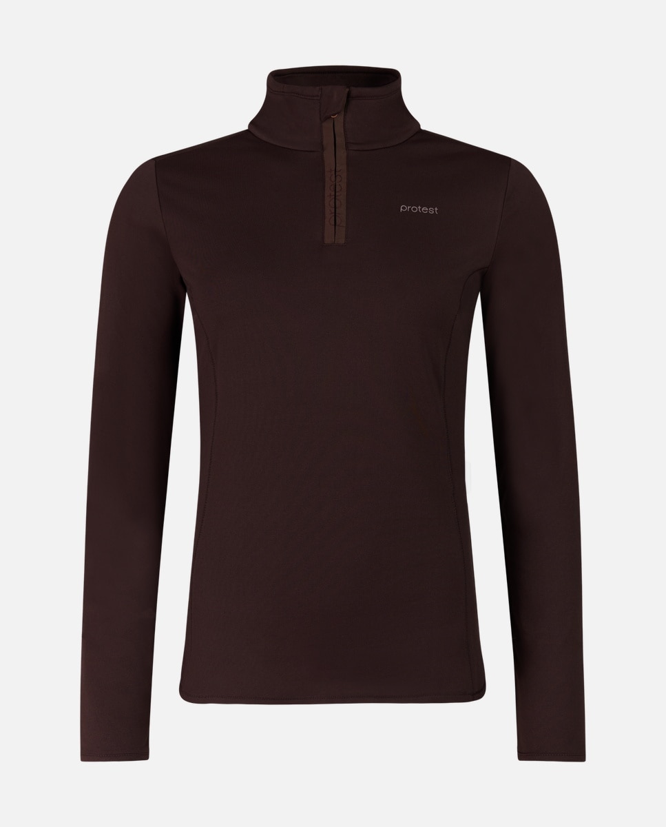 Protest Forro polar de esquí de mujer REFABRIZ 1/4 zip Marrón