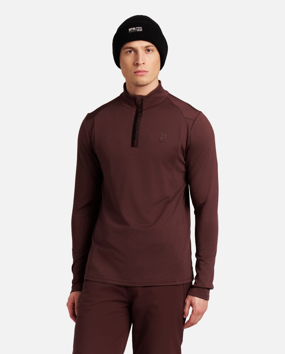 Forro polar de esquí de hombre REWILL 1/4 zip Protest - Marrón Marrón-1