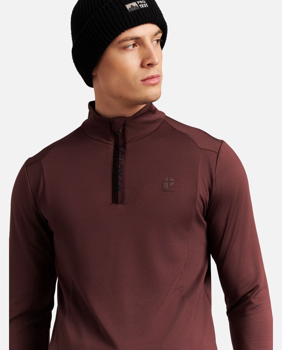 Forro polar de esquí de hombre REWILL 1/4 zip Protest - Marrón Marrón-6