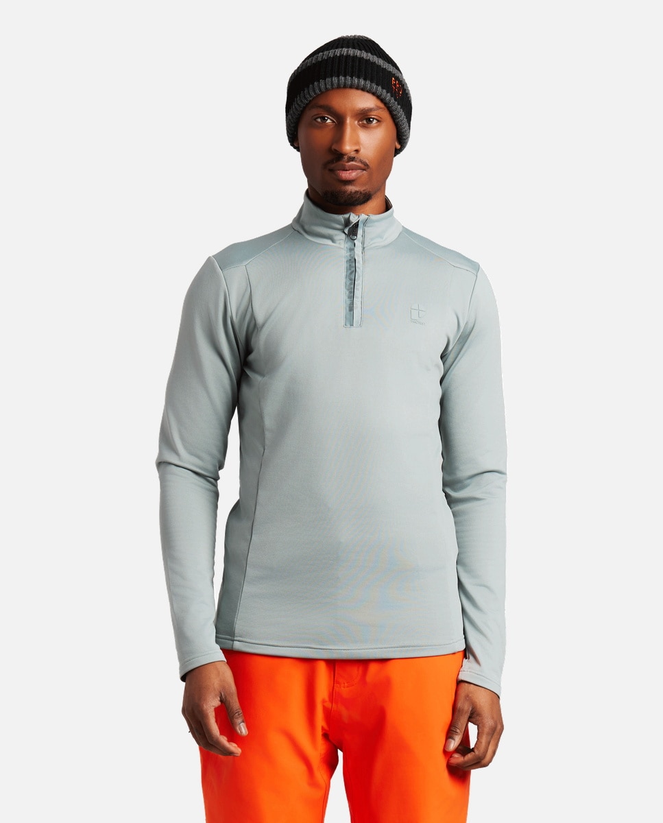 Protest Forro polar de esquí de hombre REWILL 1/4 zip Gris