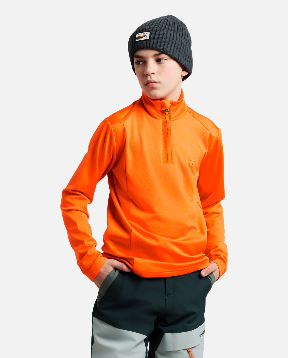 Protest Forro polar de esquí de niño REWILLOWY JR 1/4 zip Verde