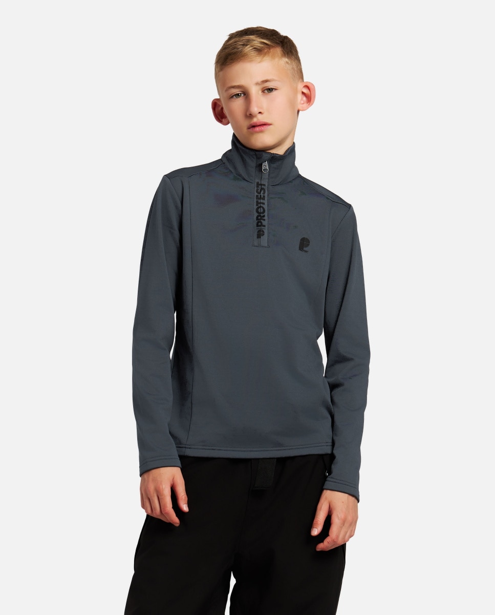 Protest Forro polar de esquí de niño REWILLOWY JR 1/4 zip Verde