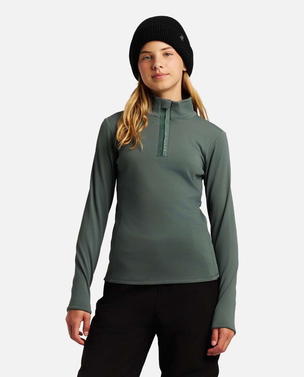 Protest Forro polar de esquí de niño REFABRIZOY JR 1/4 zip Verde