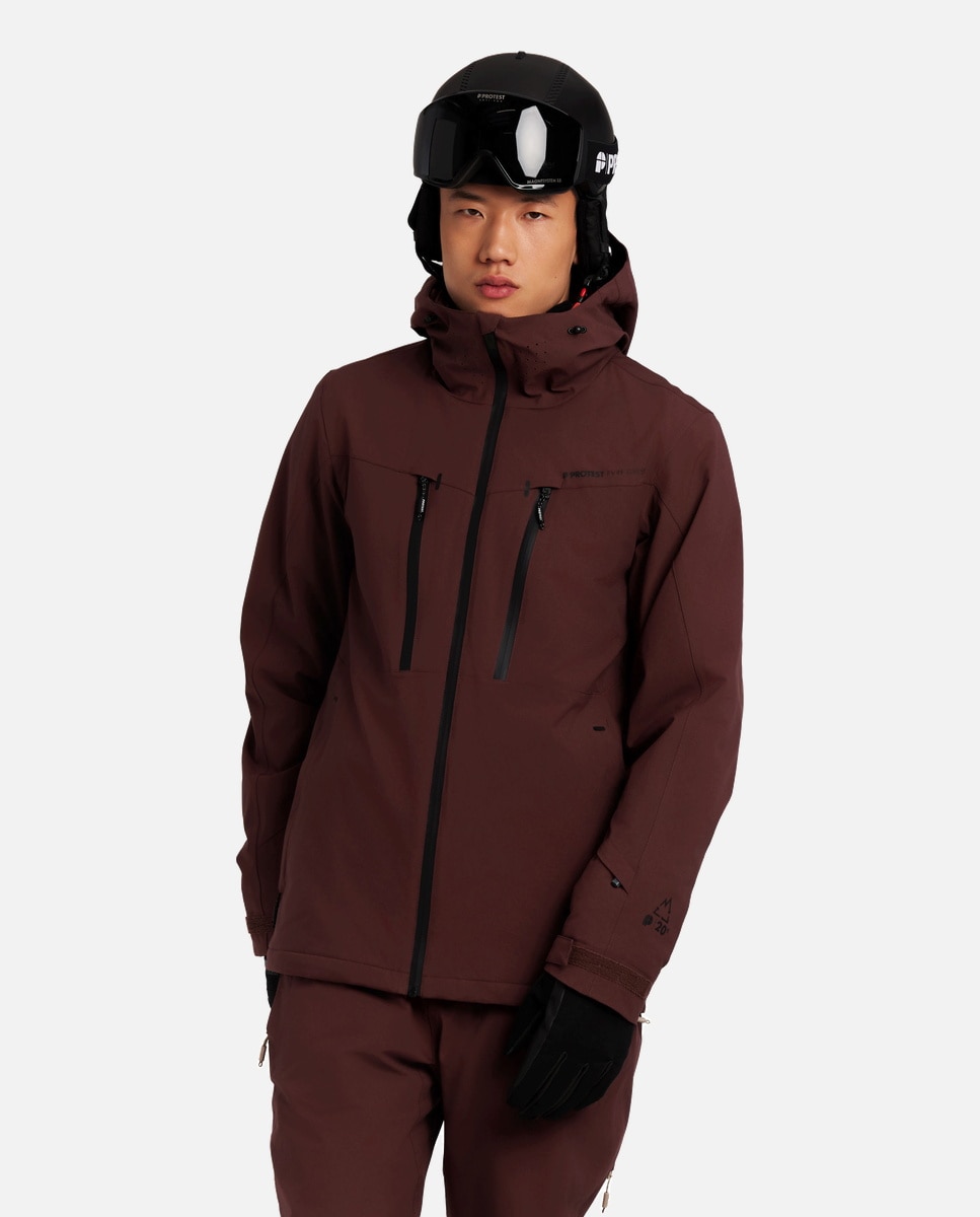 Protest Chaqueta de esquí de hombre TIMOTHY Marrón