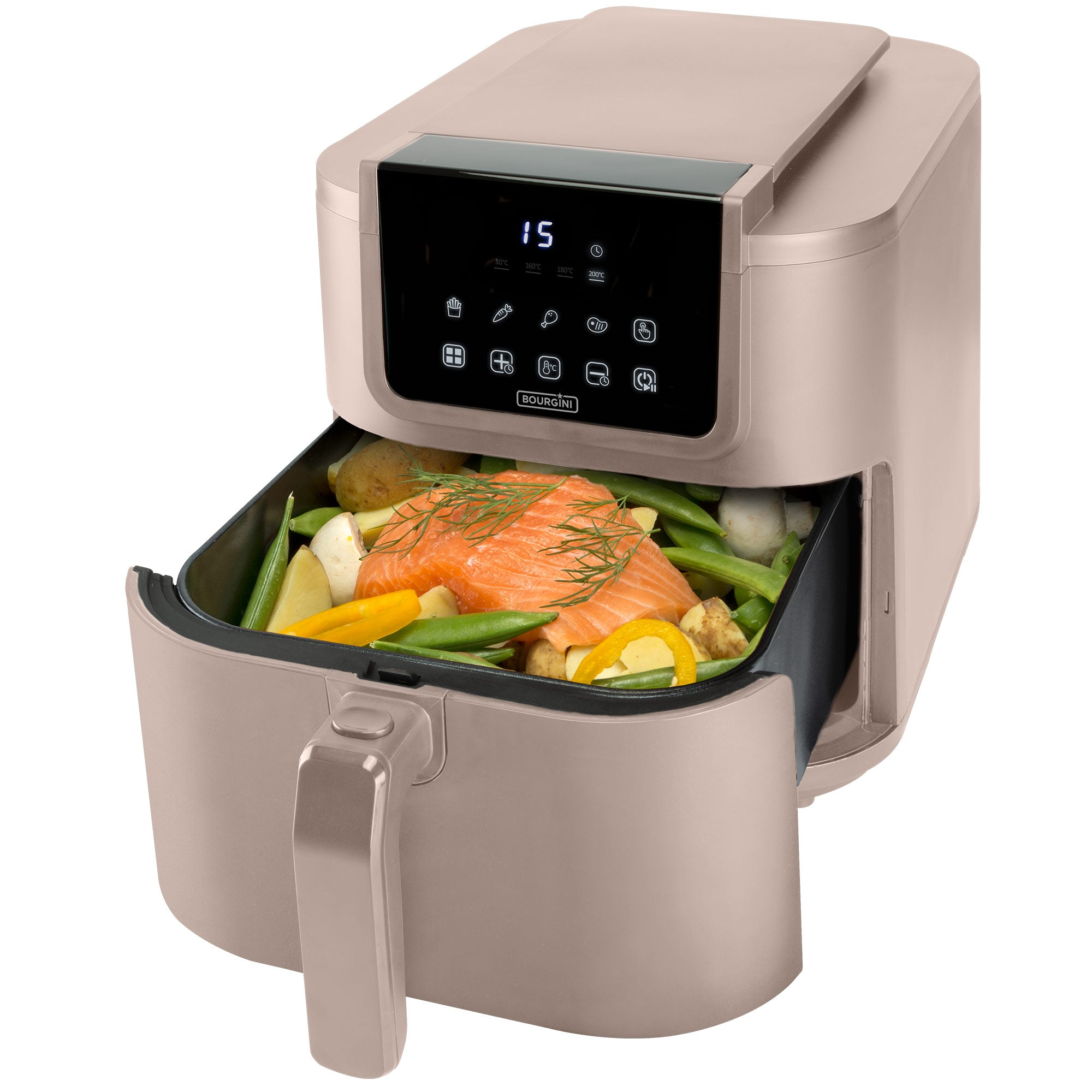 Freidora de aire Bourgini 5 L Health fryer Slim con cesta de Cerámica ECO libre de PFAS - Beige Beige-3