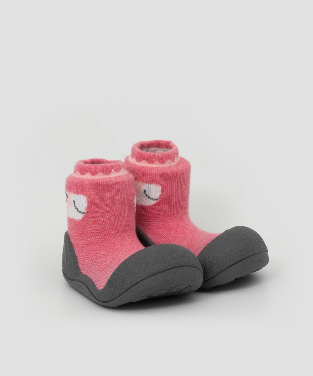 Patucos de bebé niña de algodón rosa con dibujo cebra - Attipas - Rosa Rosa-4