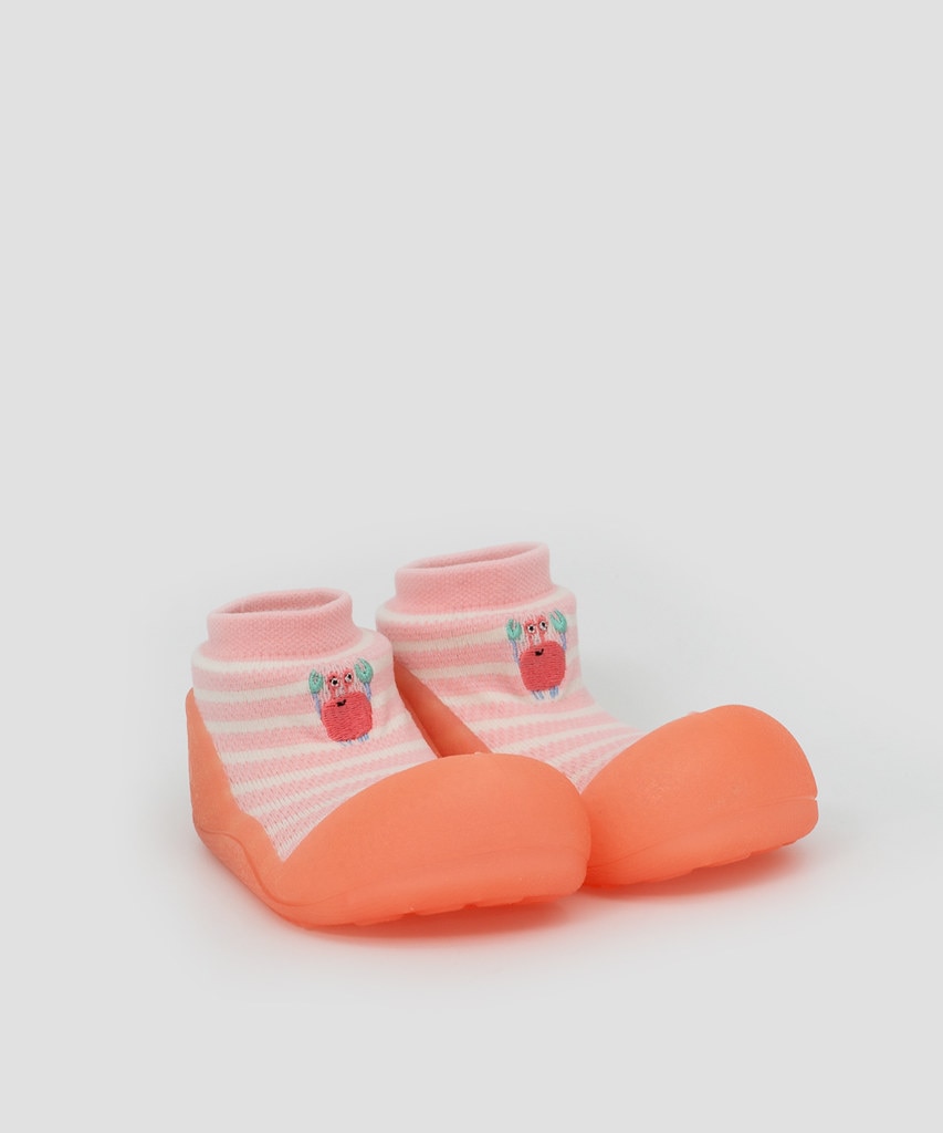 Patucos de bebé tejido nylon color rosa con detalle bordado - Attipas - Rosa Rosa-3
